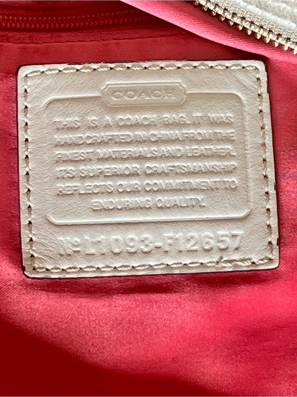 COACH F12657 ZOE HOBO BAG - Picture 10 of 12